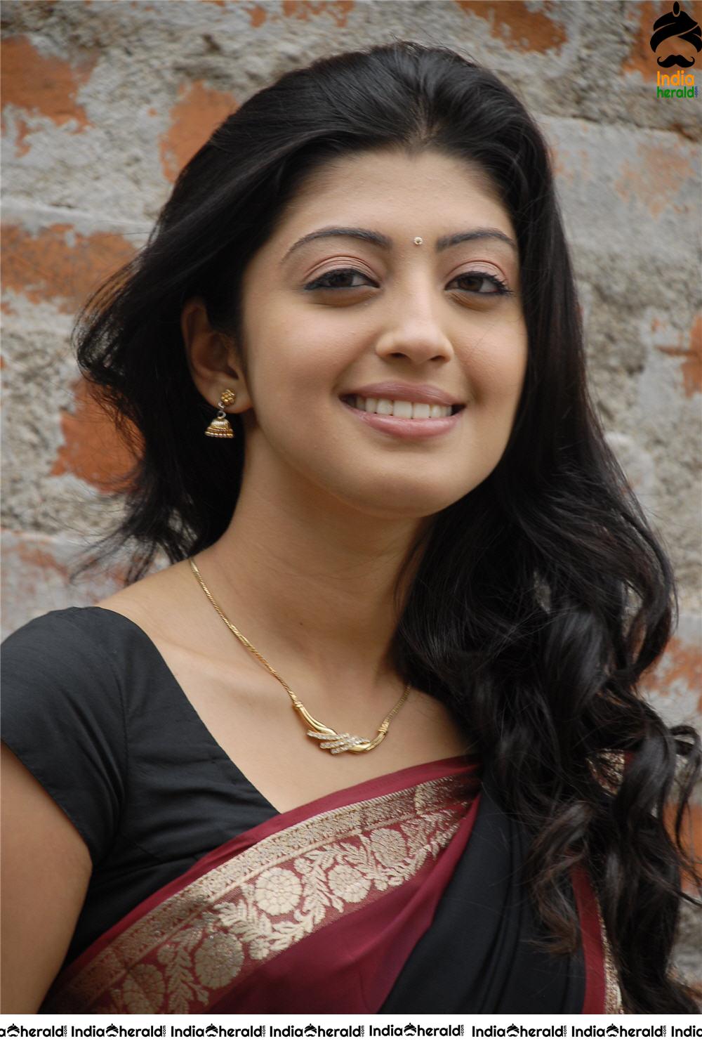 Pranitha Latest Hot Photos in Black Transparent Saree Set 2