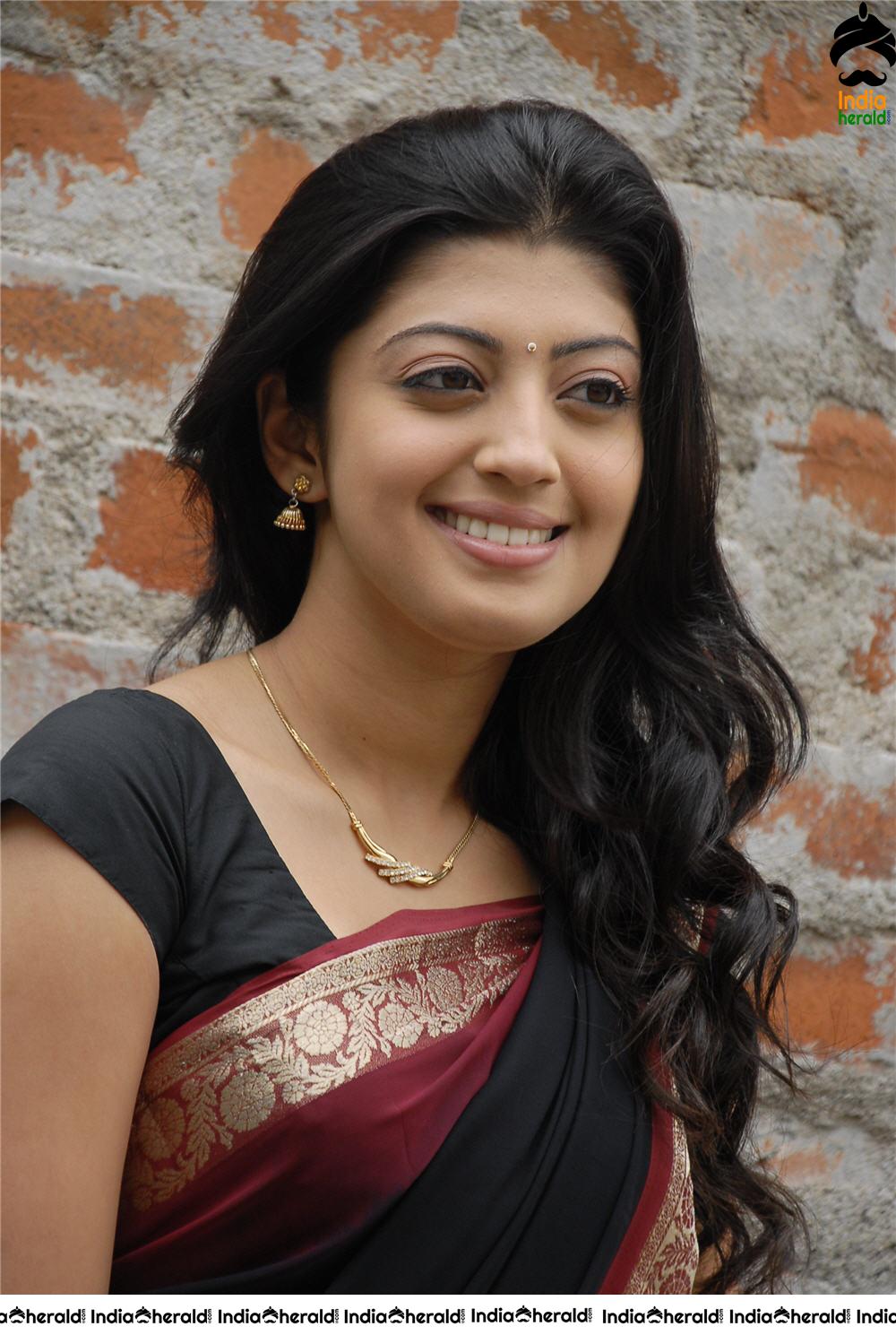 Pranitha Latest Hot Photos in Black Transparent Saree Set 2