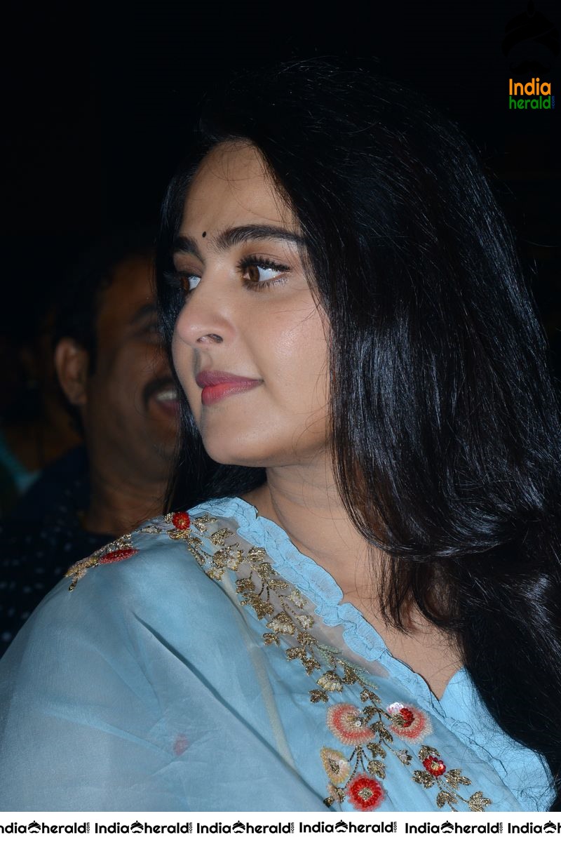 Pretty Anushka in Chudi from the pre release event of VishwakSen