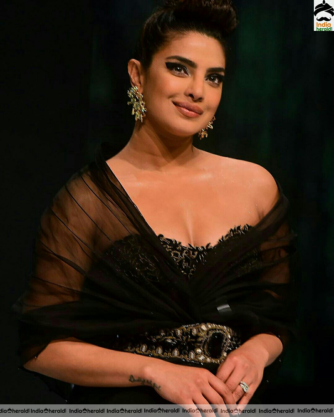 Priyanka Chopra Hot Black Dress Stills