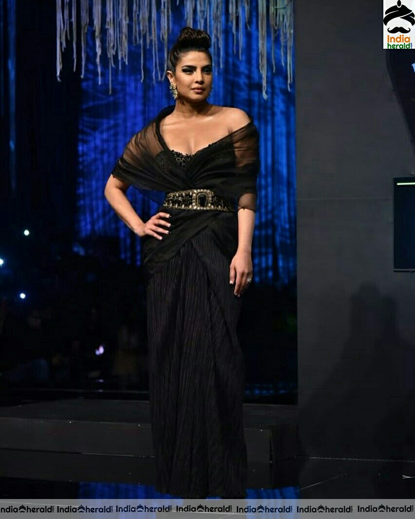 Priyanka Chopra Hot Black Dress Stills