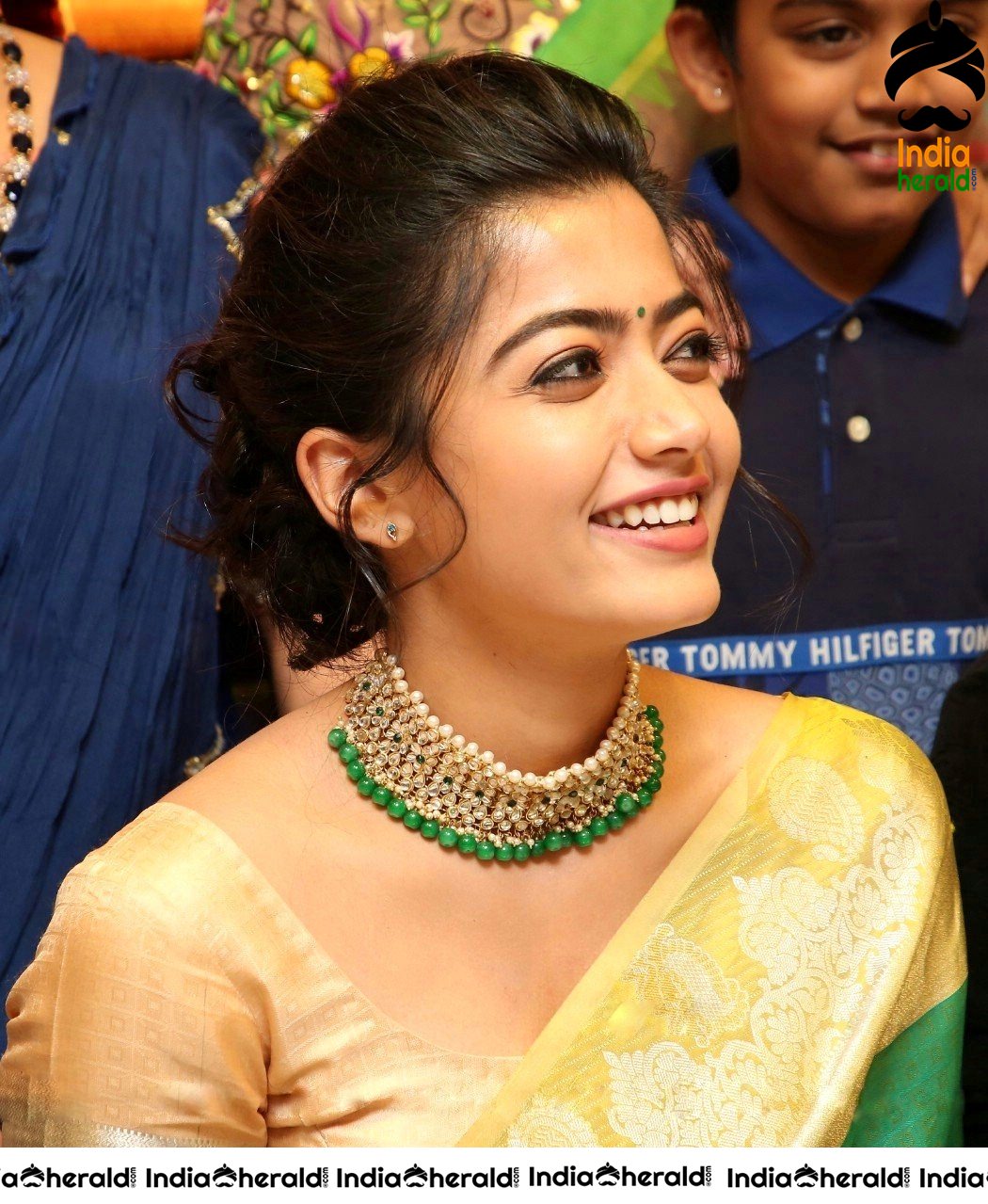 Rashmika Mandanna is all smiles at a Textile Shop Opening