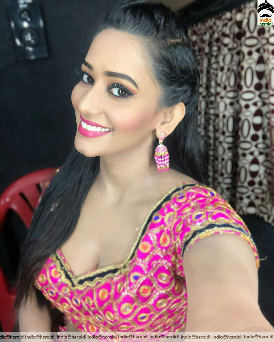 Sanjana Singh getting ready for item song shooting and Exposing her busty assets