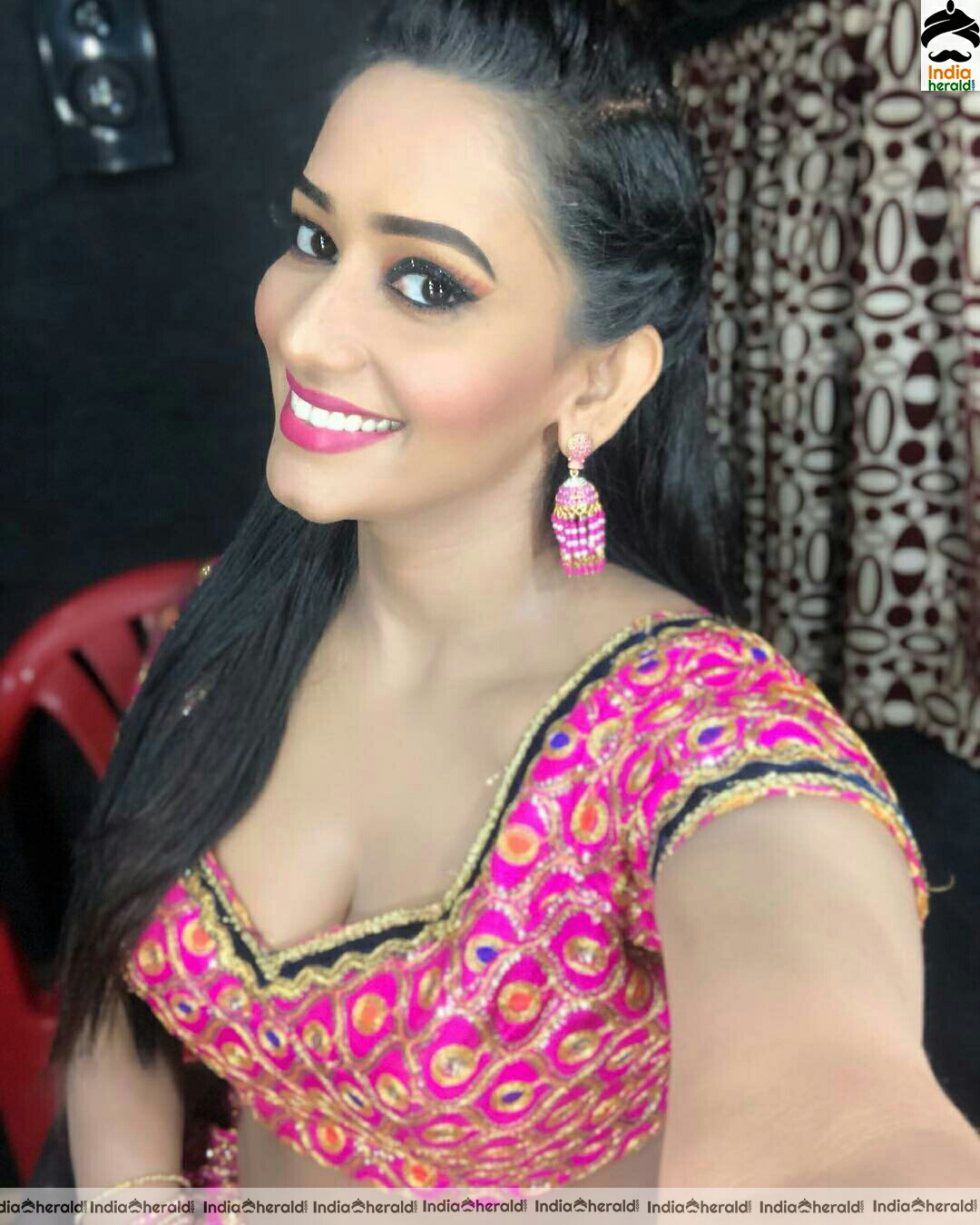 Sanjana Singh getting ready for item song shooting and Exposing her busty assets