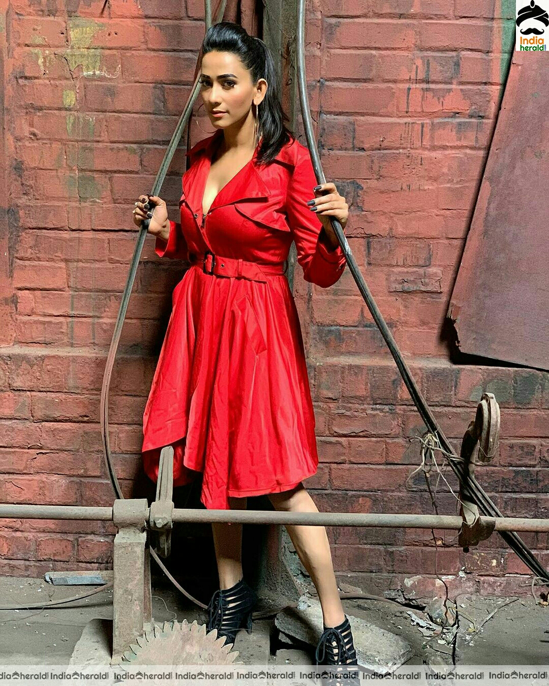 Sanjana Singh Hot Red Frock Stills