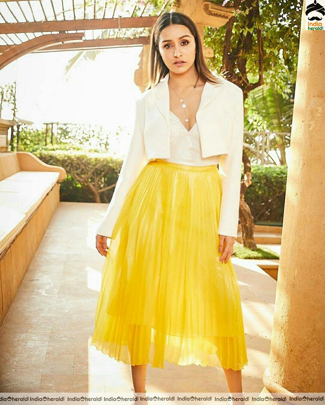 Shraddha Kapoor Hot and Cute in White And yellow Dress