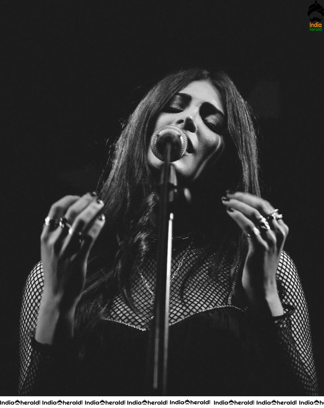 Shruti Haasan clicked during a recent musical performance