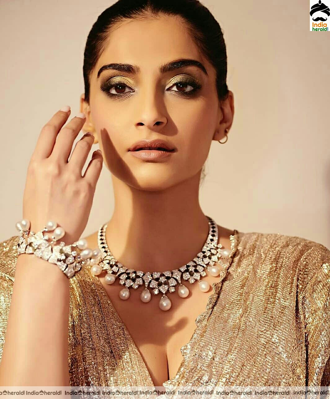 Sonam Kapoor Hot Golden Dress Photoshoot