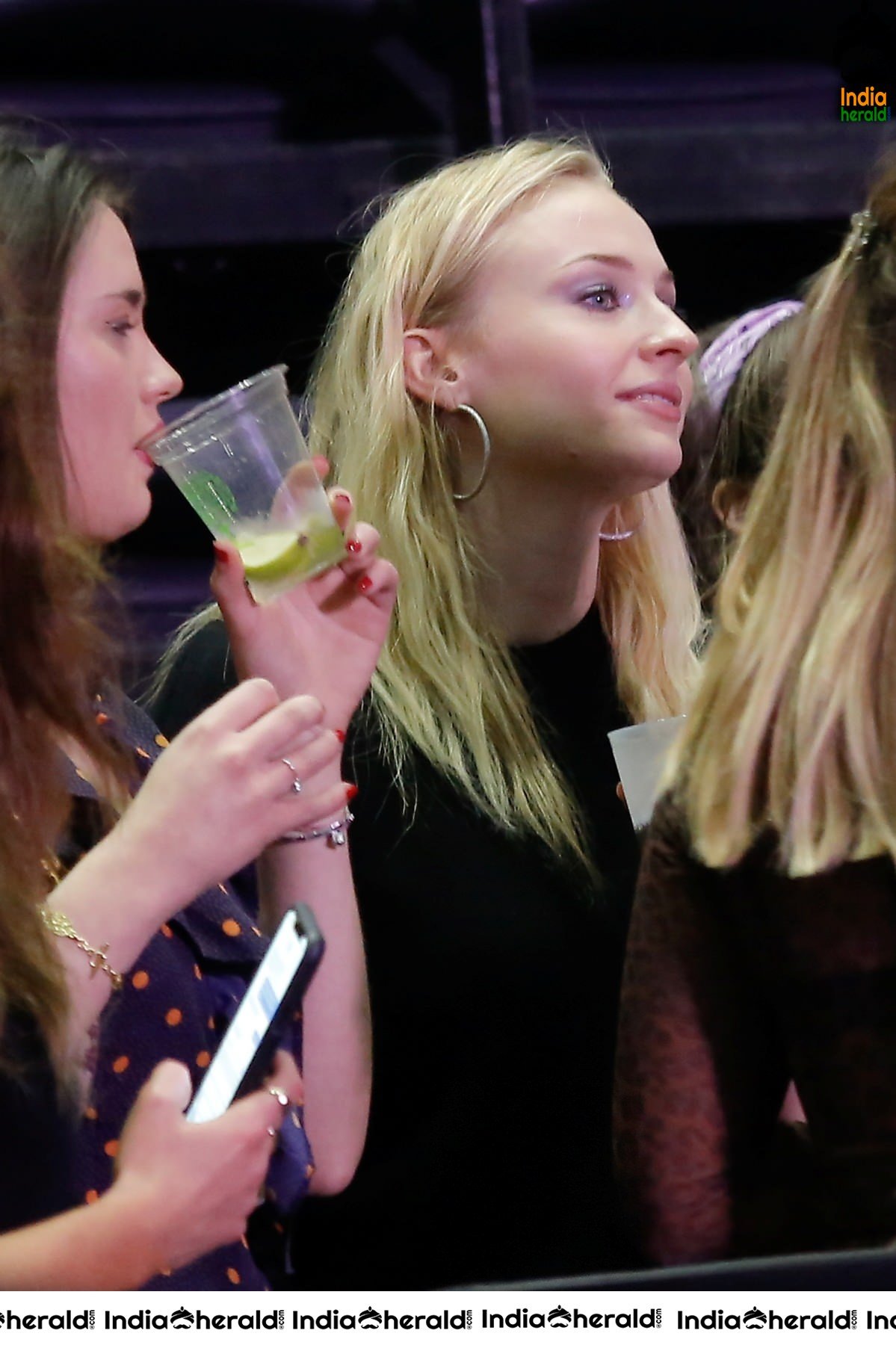 Sophie Turner Watching the Jonas Brothers Concert Sound Check in Paris