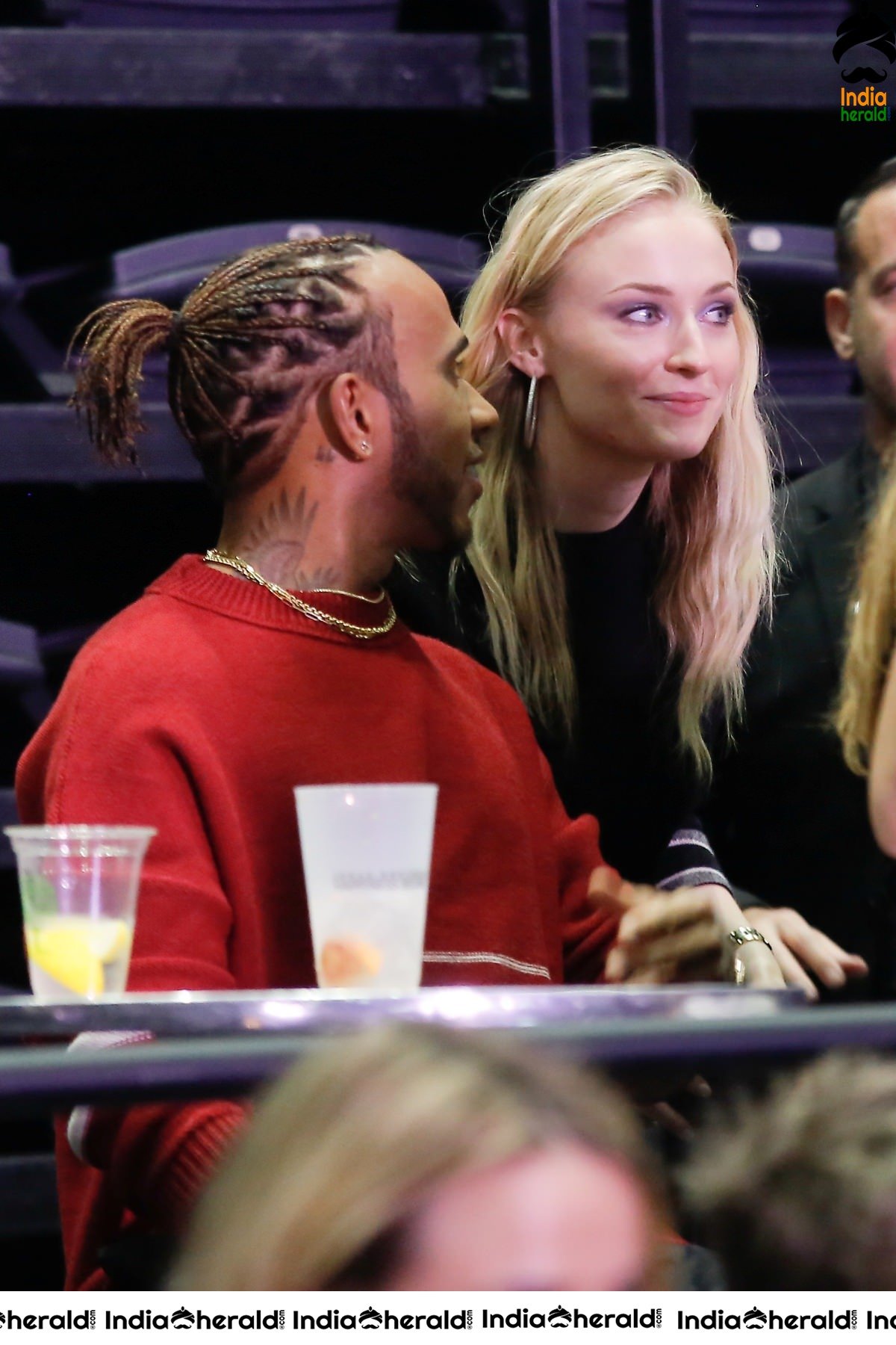 Sophie Turner Watching the Jonas Brothers Concert Sound Check in Paris