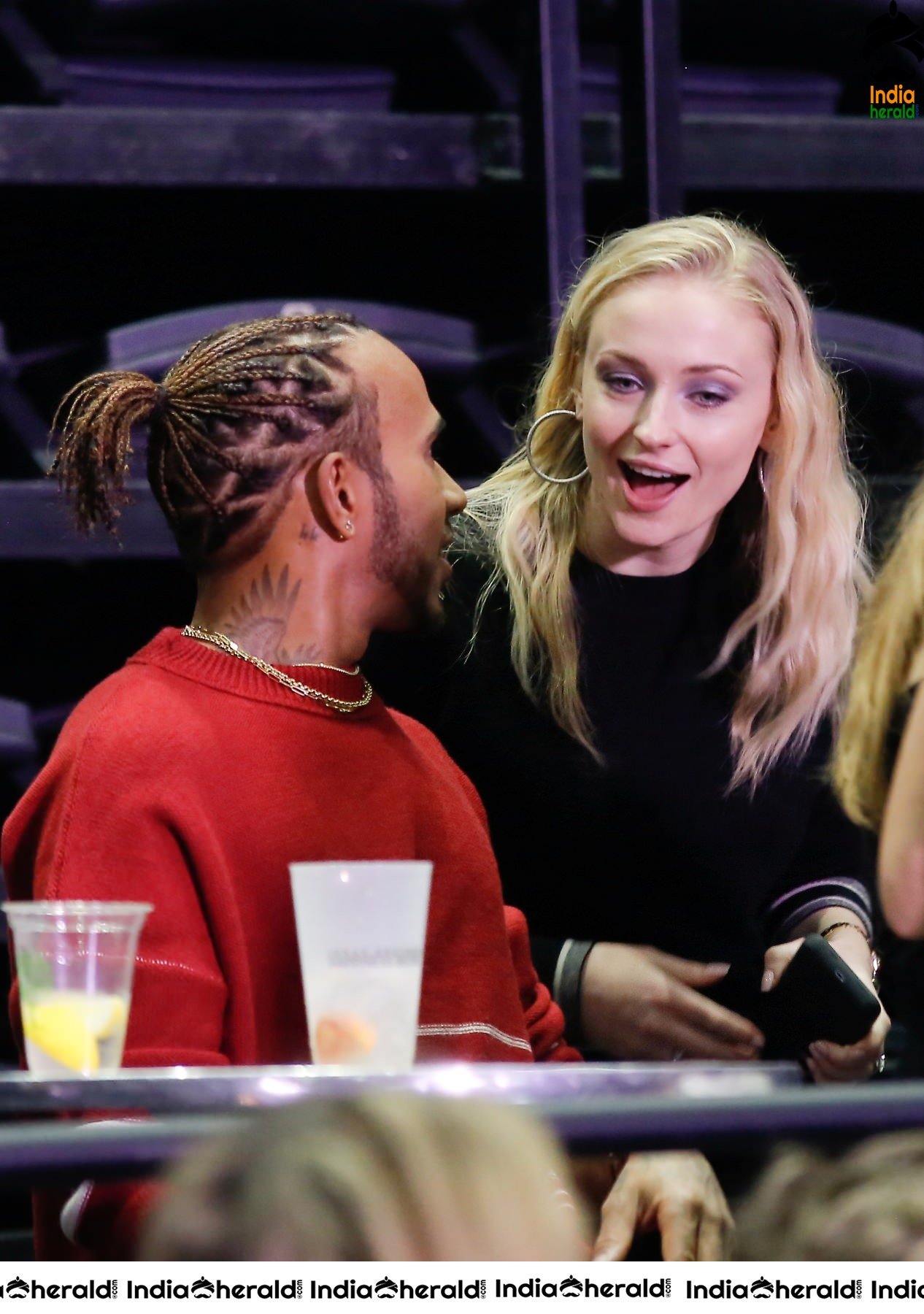 Sophie Turner Watching the Jonas Brothers Concert Sound Check in Paris