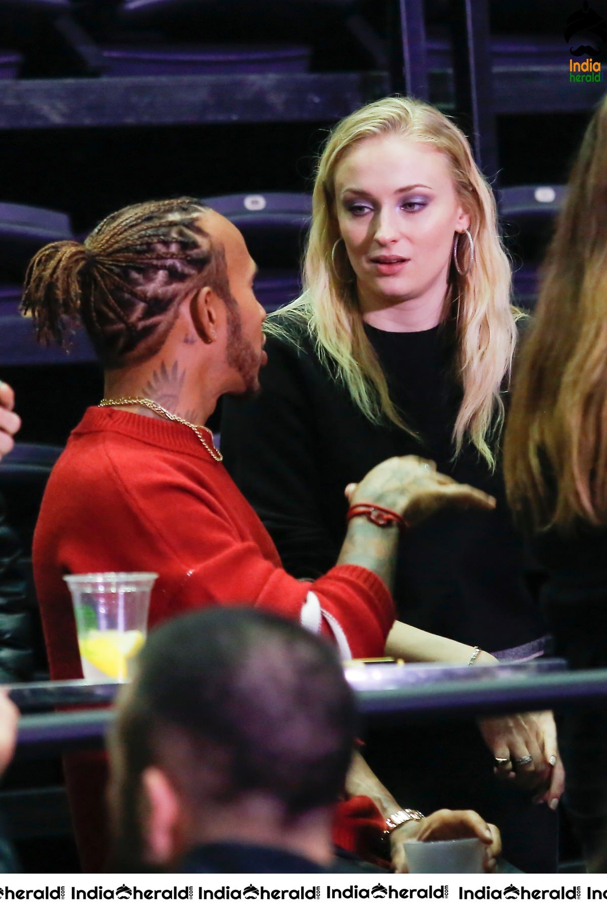 Sophie Turner Watching the Jonas Brothers Concert Sound Check in Paris