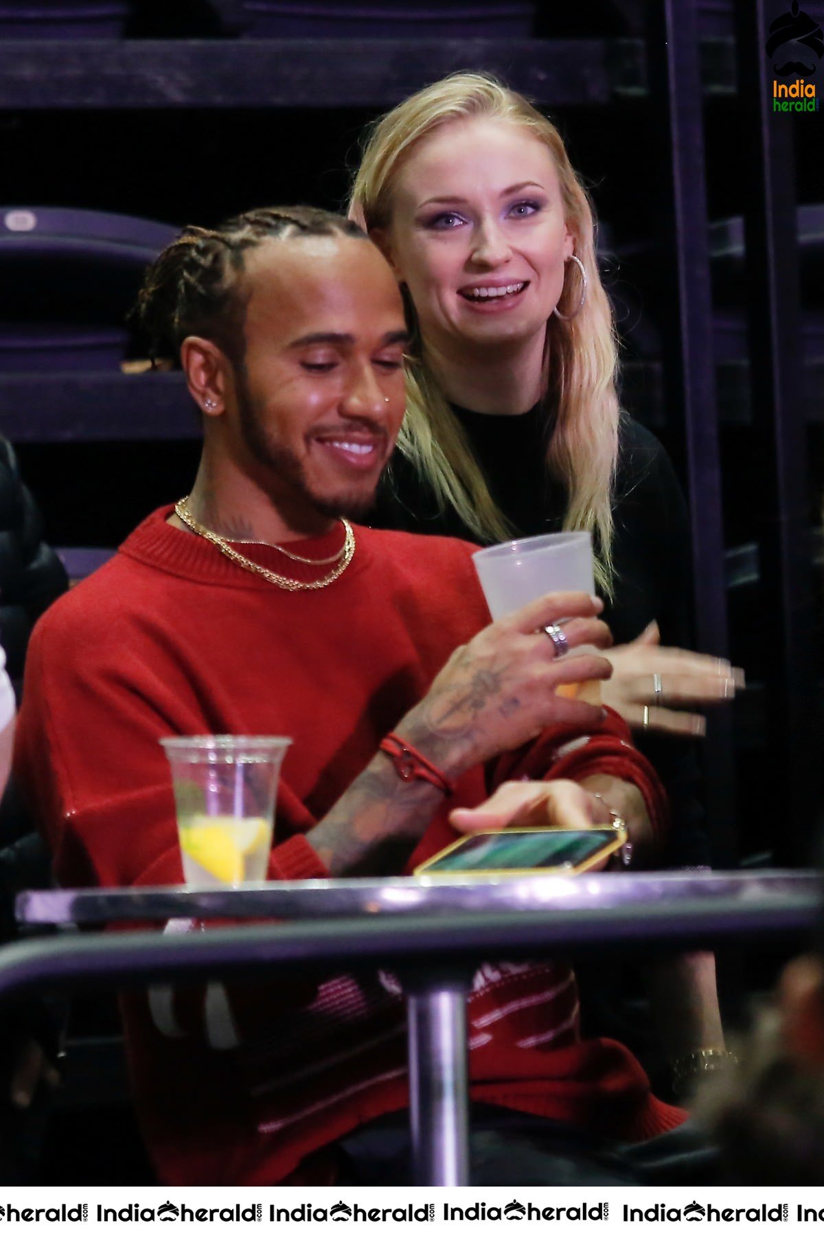 Sophie Turner Watching the Jonas Brothers Concert Sound Check in Paris