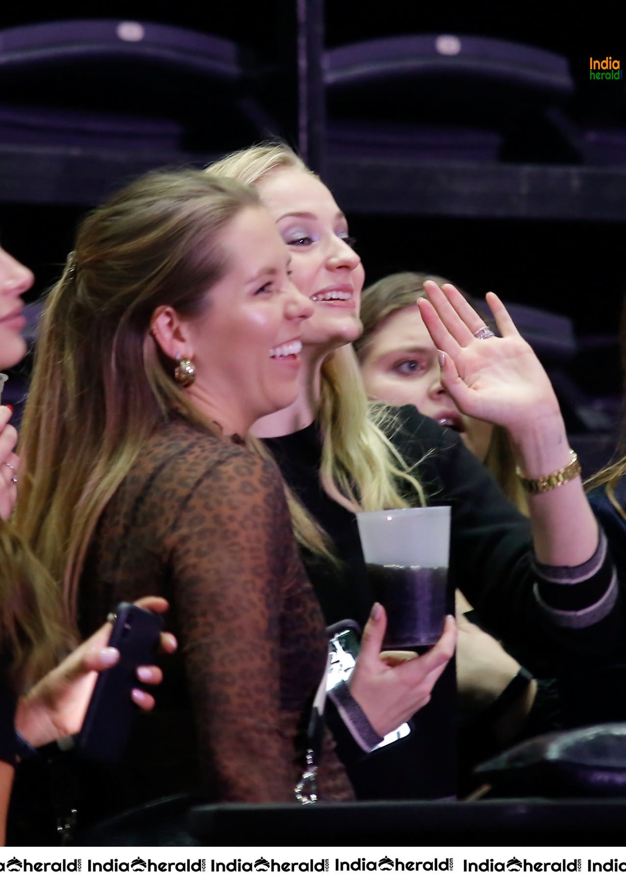 Sophie Turner Watching the Jonas Brothers Concert Sound Check in Paris