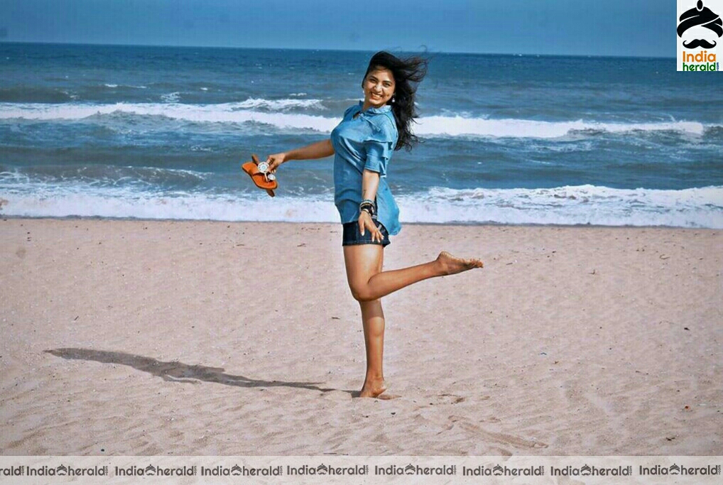 Srushti Dange Hot In Beach Side Stills