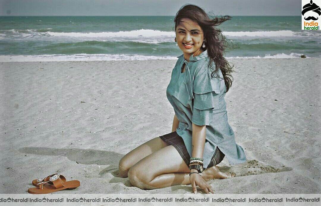 Srushti Dange Hot In Beach Side Stills