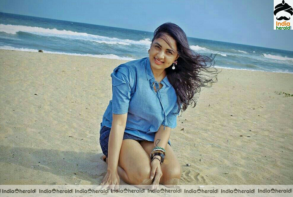 Srushti Dange Hot In Beach Side Stills