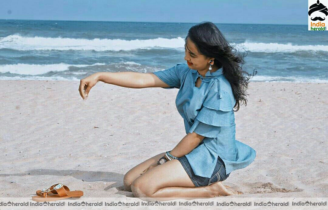 Srushti Dange Hot In Beach Side Stills