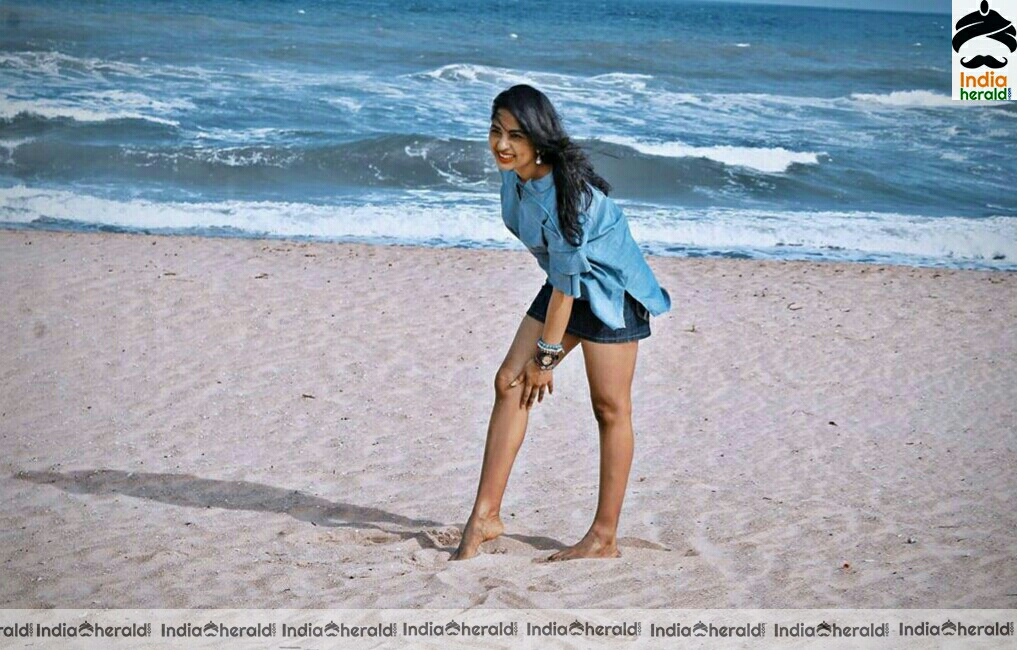 Srushti Dange Hot In Beach Side Stills