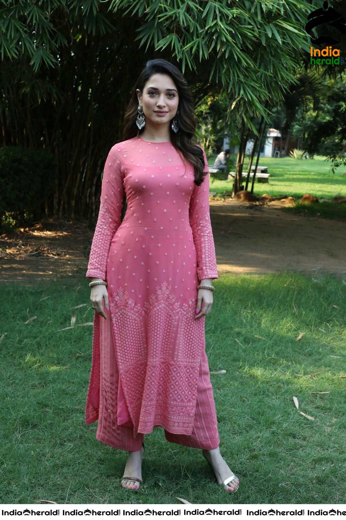 Tamanna Hot in Tight Pink Chudi Photoshoot