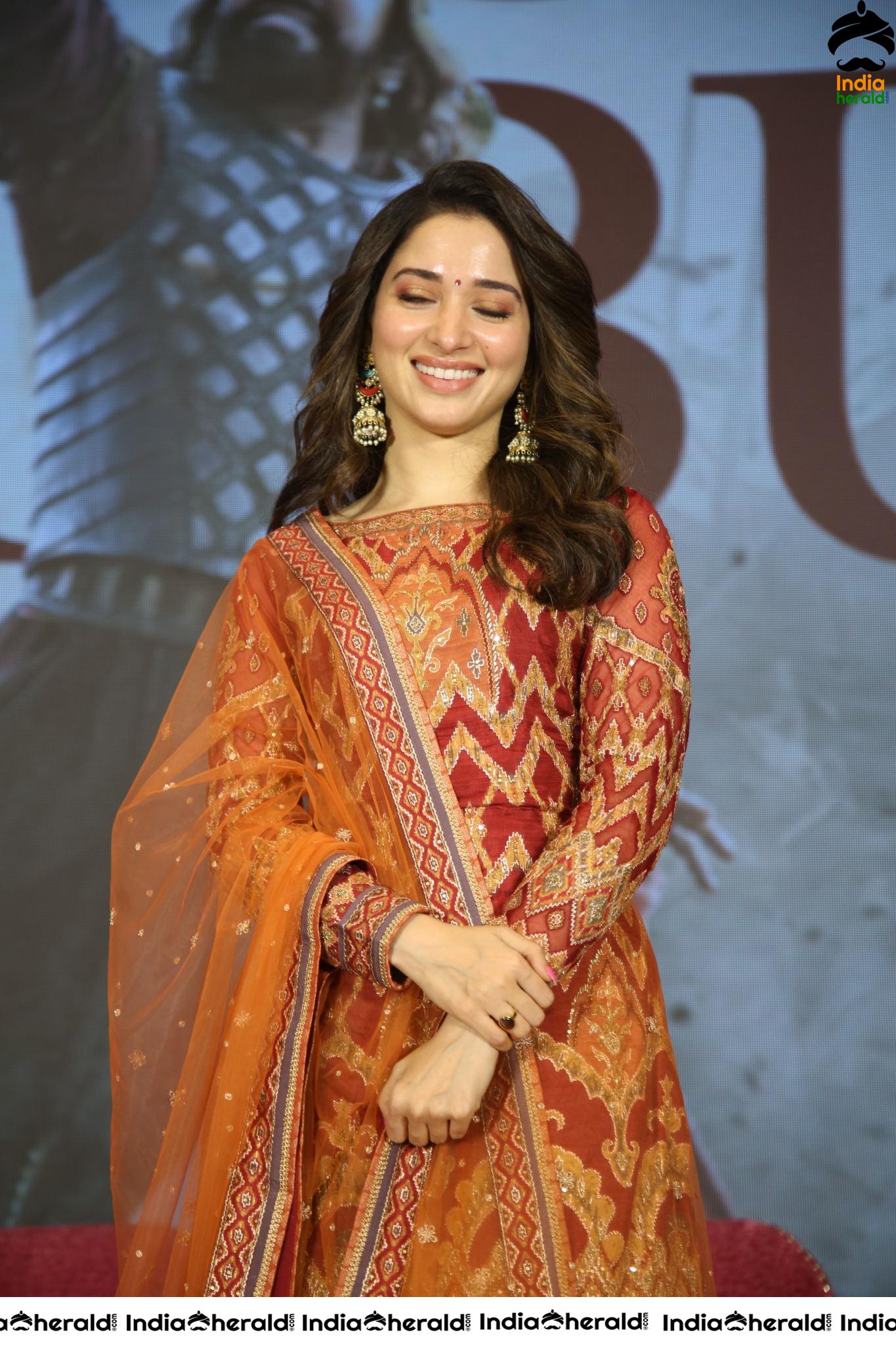 Tamanna Looking Elegant and Gorgeous at Sye Raa Thank Meet Set 2