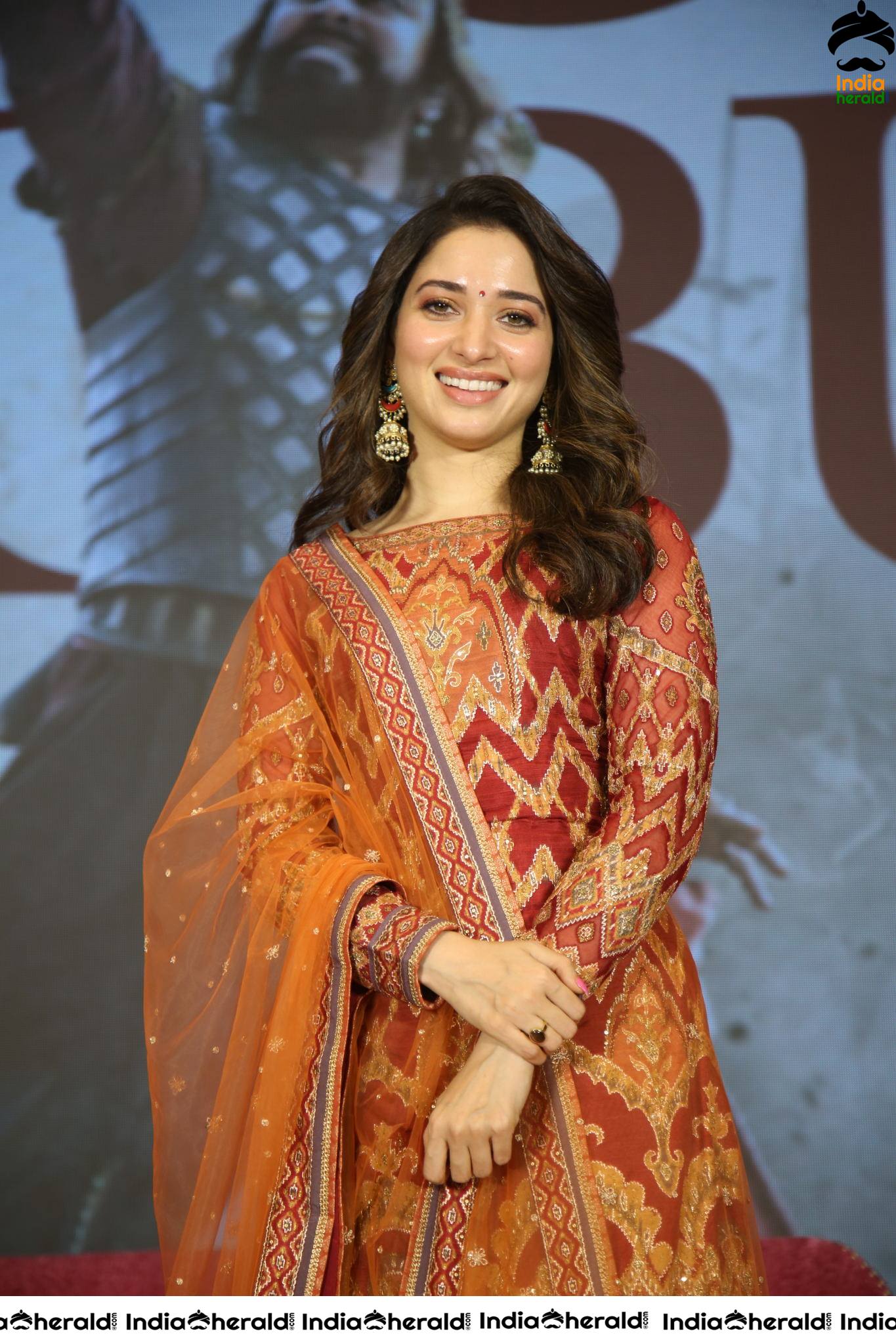 Tamanna Looking Elegant and Gorgeous at Sye Raa Thank Meet Set 2