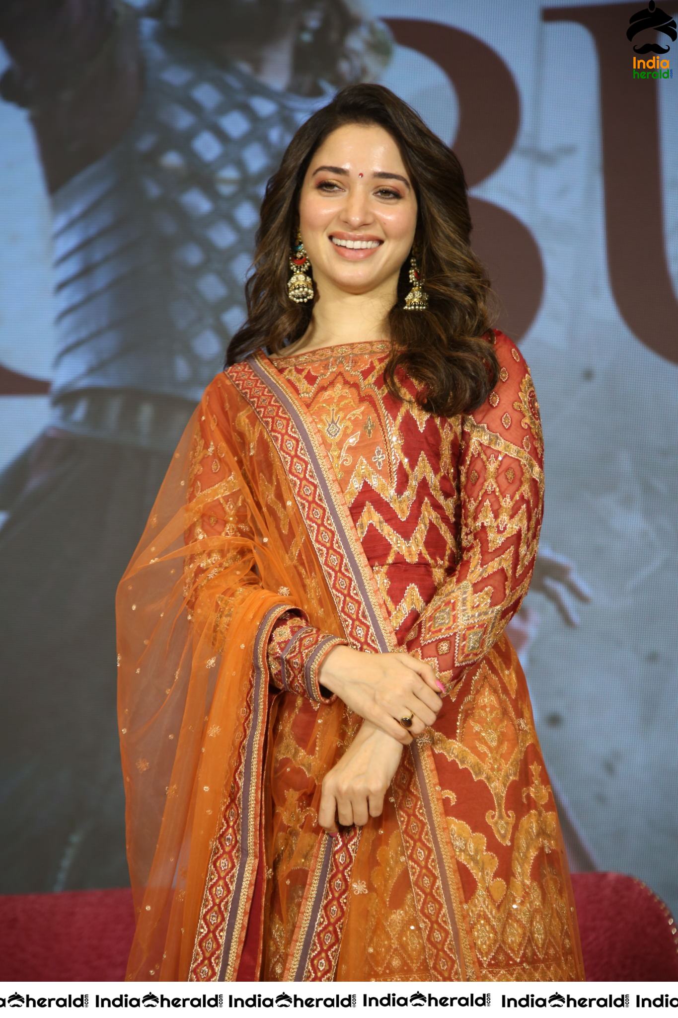 Tamanna Looking Elegant and Gorgeous at Sye Raa Thank Meet Set 2