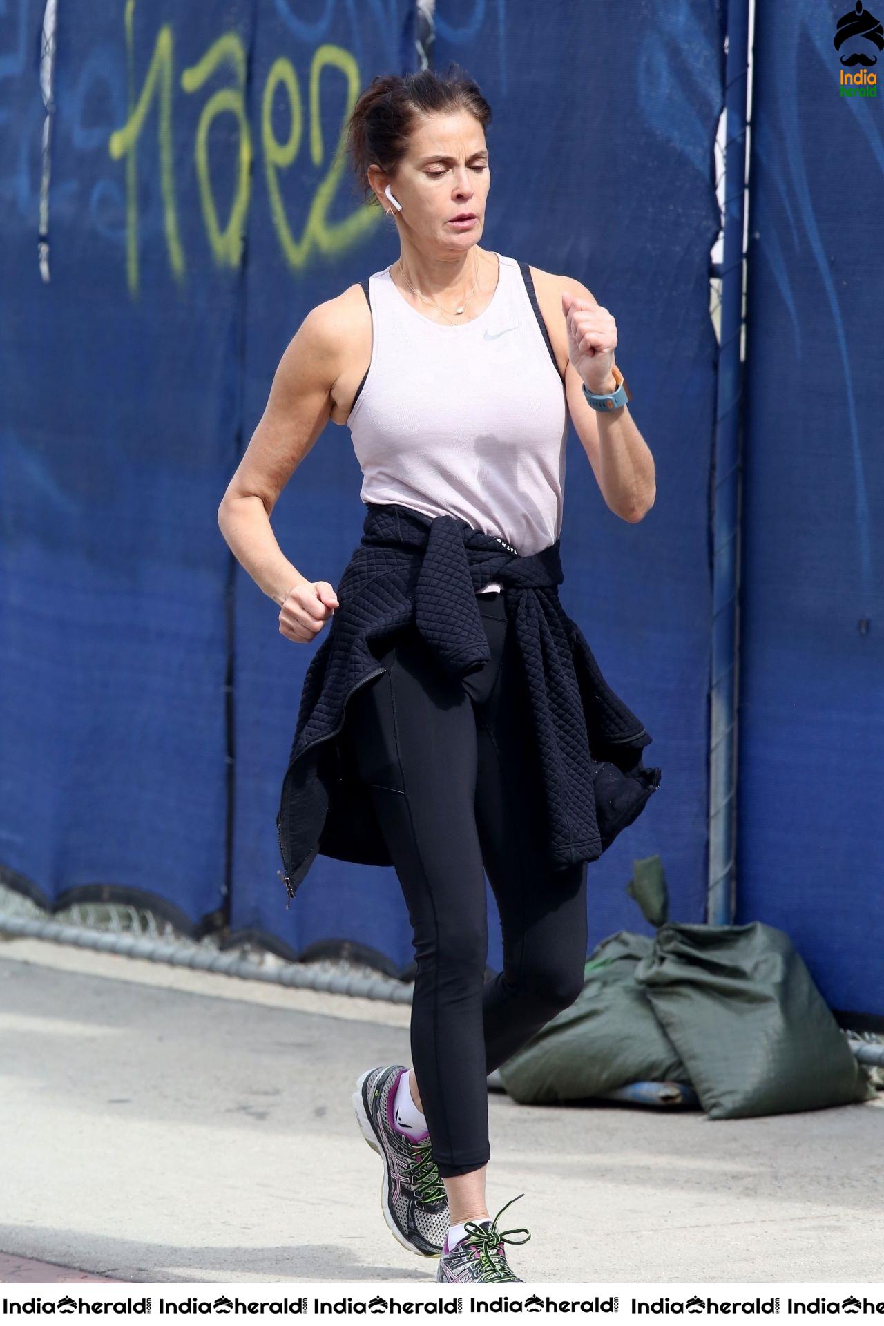 Teri Hatcher Out exercising in Los Angeles despite lockdown