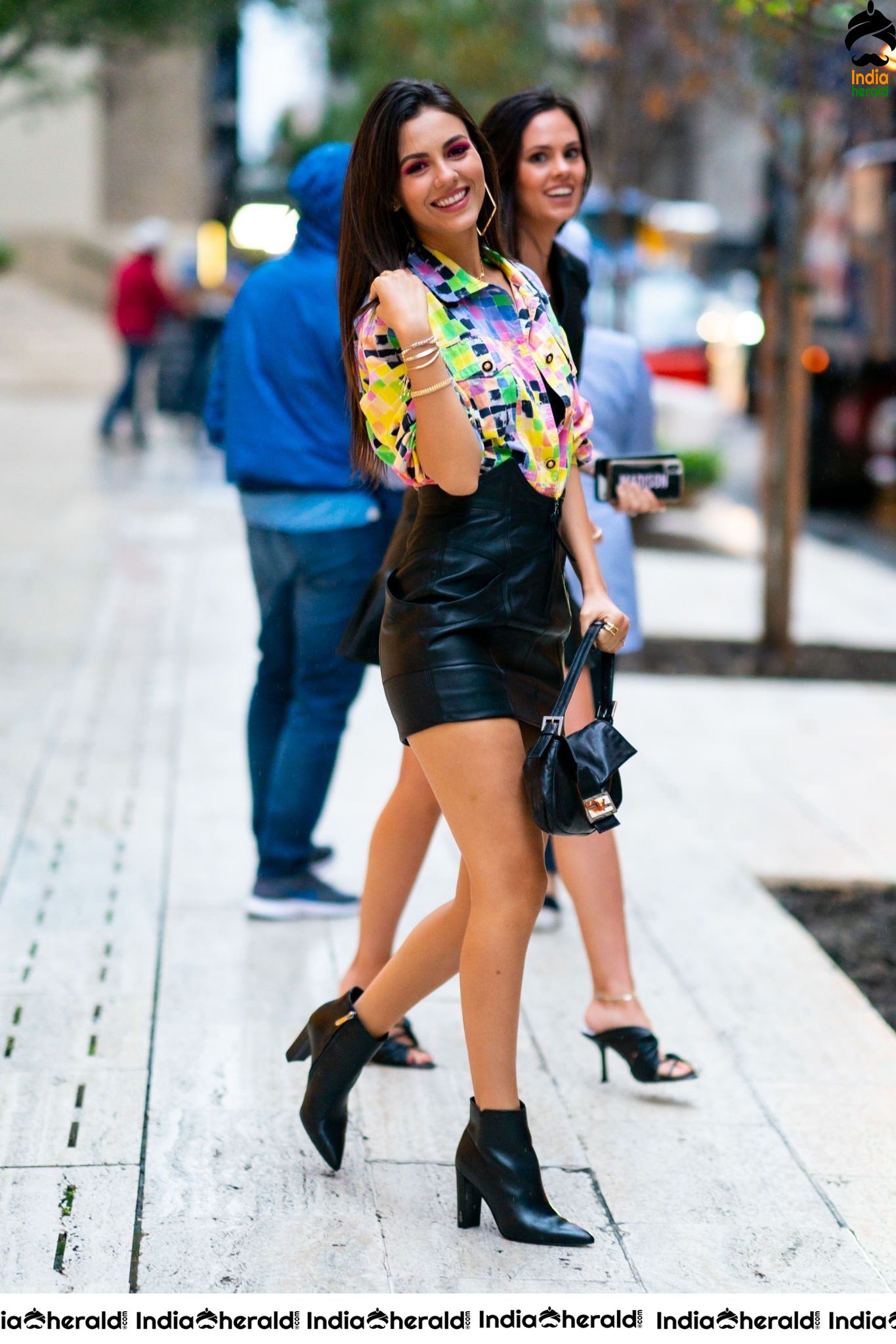 Victoria Justice caught by Paparazzi in a sexy dress while she was seen at Midtown NYC