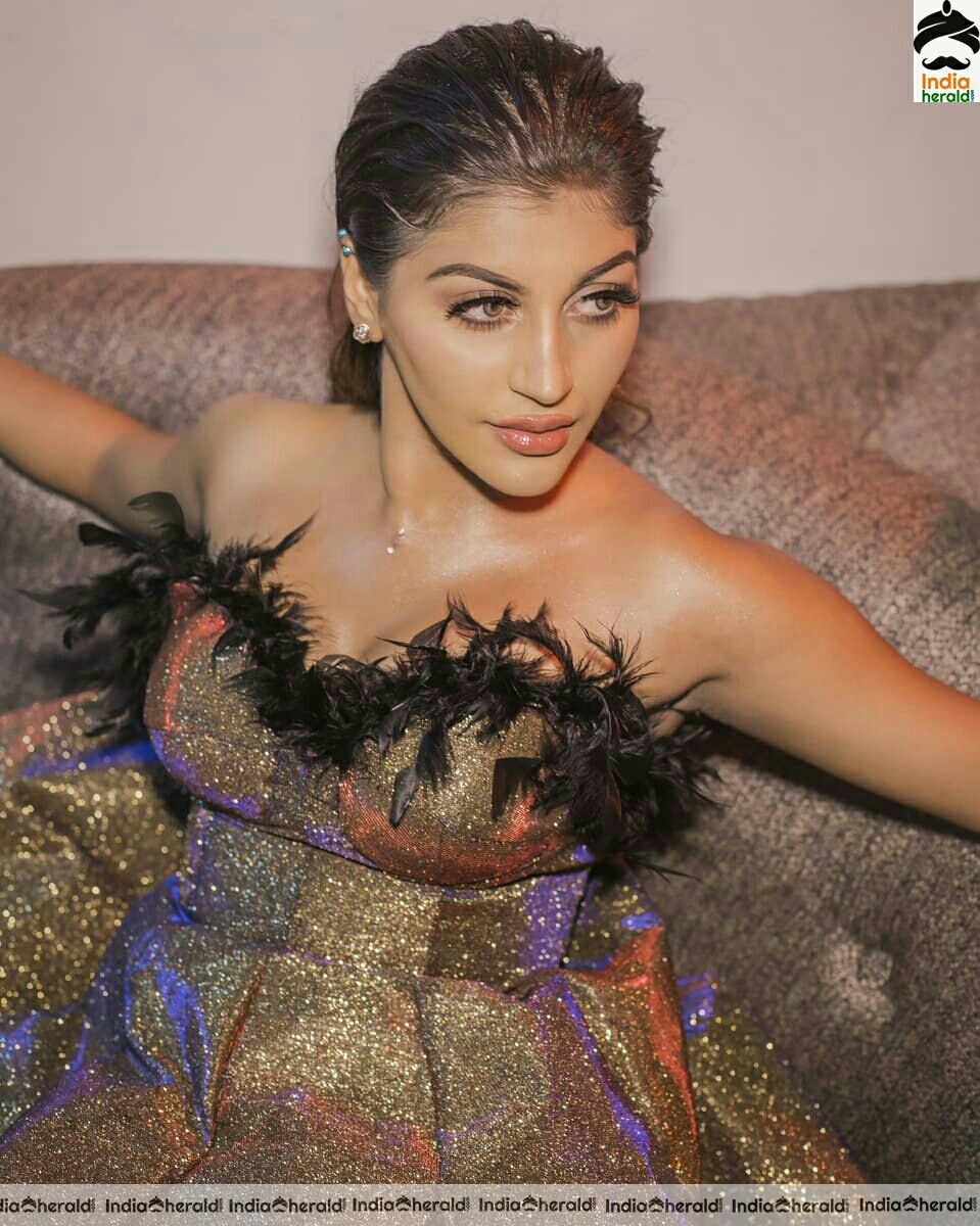 Yashika Aannand Hot golden dress Photoshoot