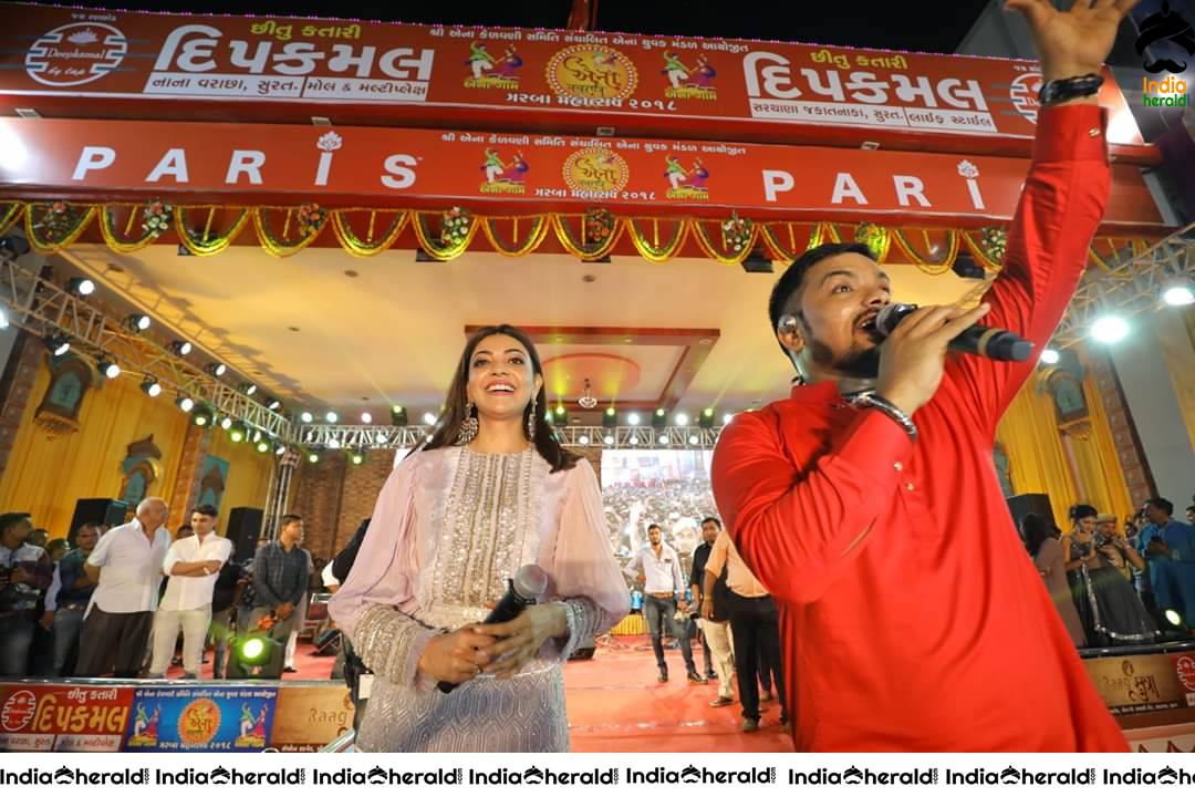 Kajal Aggarwal Looking Angelic in White before a massive crowd during a Public Event Set 3