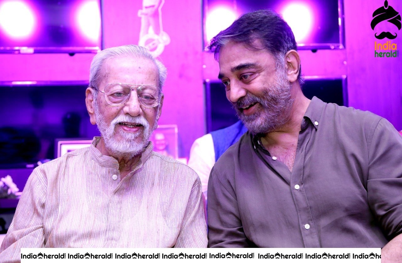 Kamal Haasan and Latha Rajinikanth at the 90th birthday celebrations of Charu Haasan