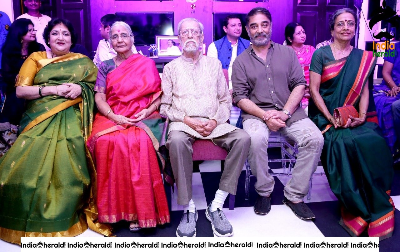 Kamal Haasan and Latha Rajinikanth at the 90th birthday celebrations of Charu Haasan