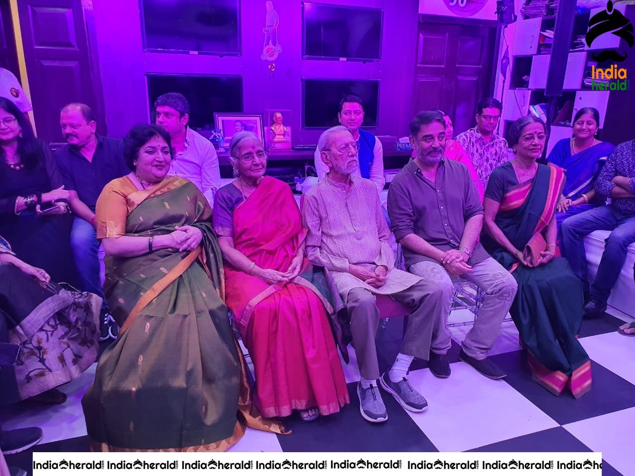 Kamal Haasan and Latha Rajinikanth at the 90th birthday celebrations of Charu Haasan