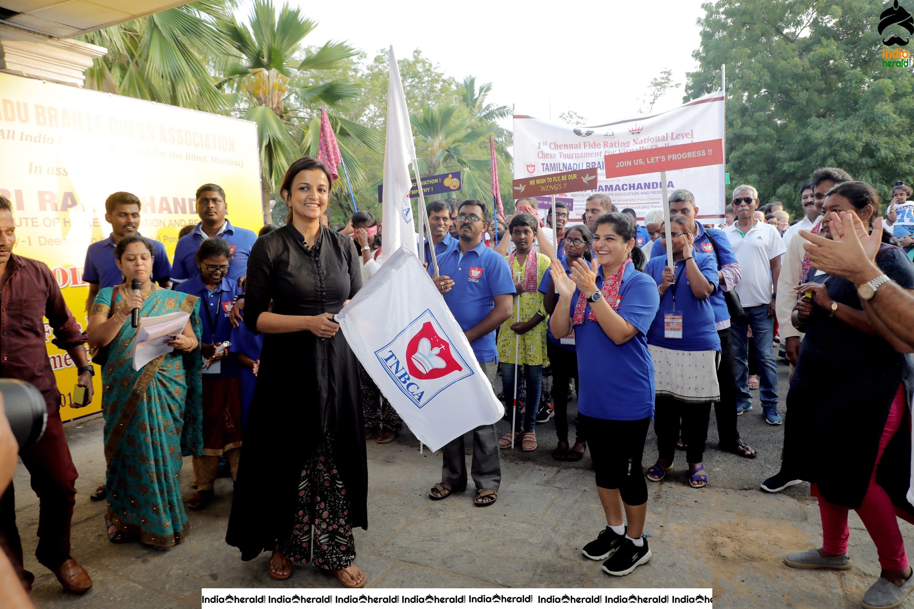 Kiruthiga Udhayanidhi launched the TNBCA official flag and flag offed the walkathon