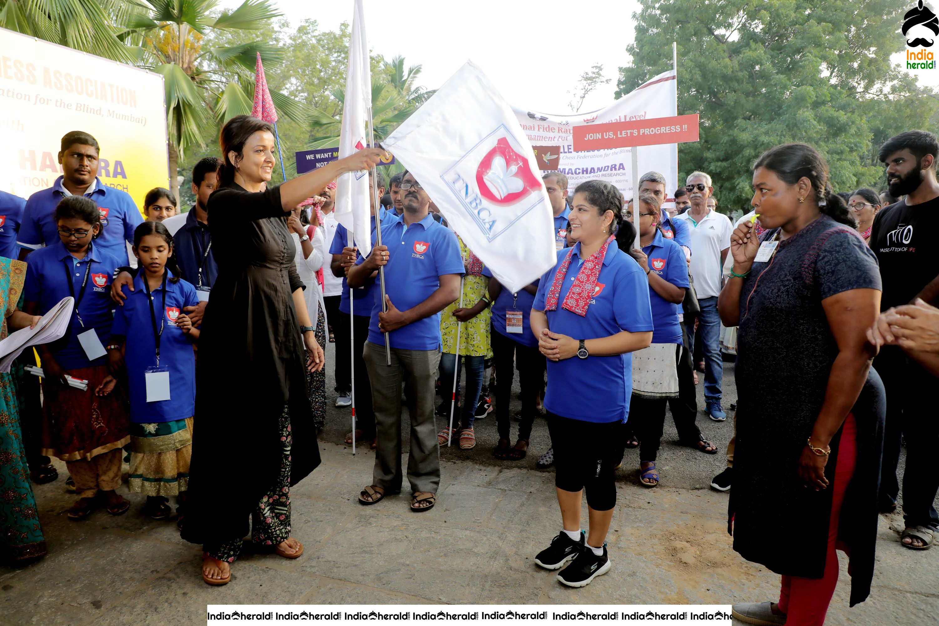 Kiruthiga Udhayanidhi launched the TNBCA official flag and flag offed the walkathon