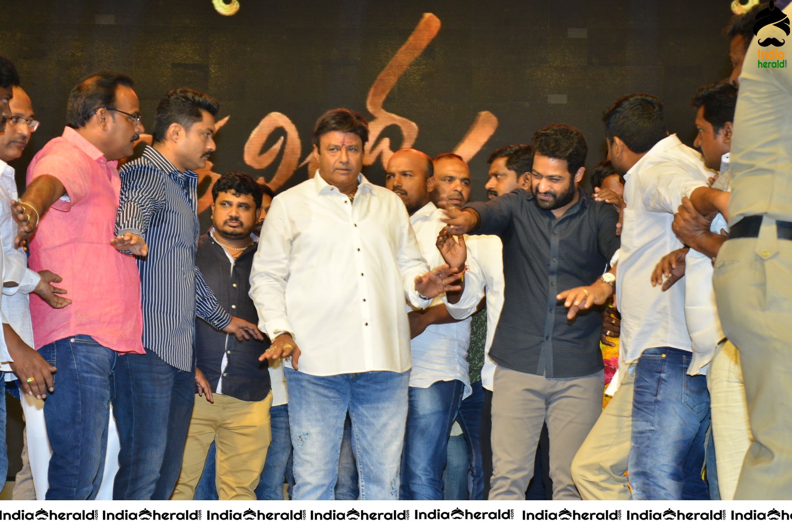 Pooja Hegde and Junior NTR from Aravinda Sametha Success Event Throwback Photos Set 6