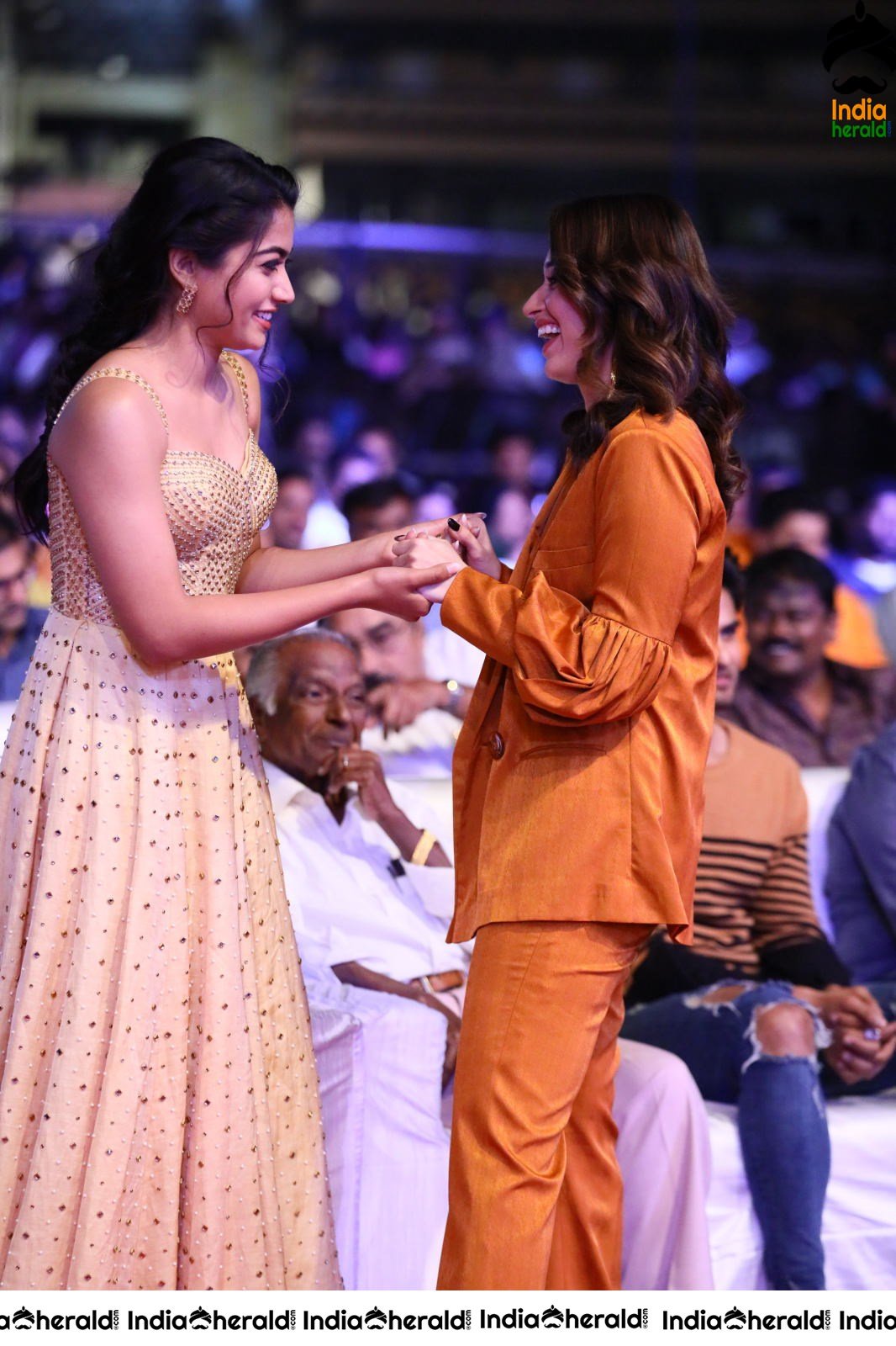 Rashmika and Tamanna share smiles and greet each other at SN event