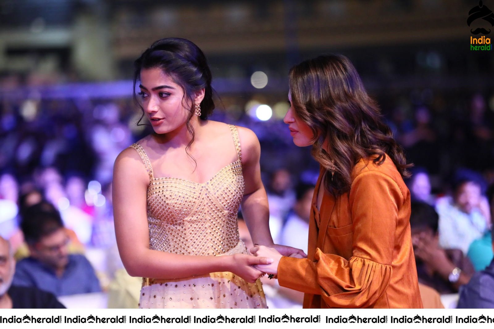 Rashmika and Tamanna share smiles and greet each other at SN event