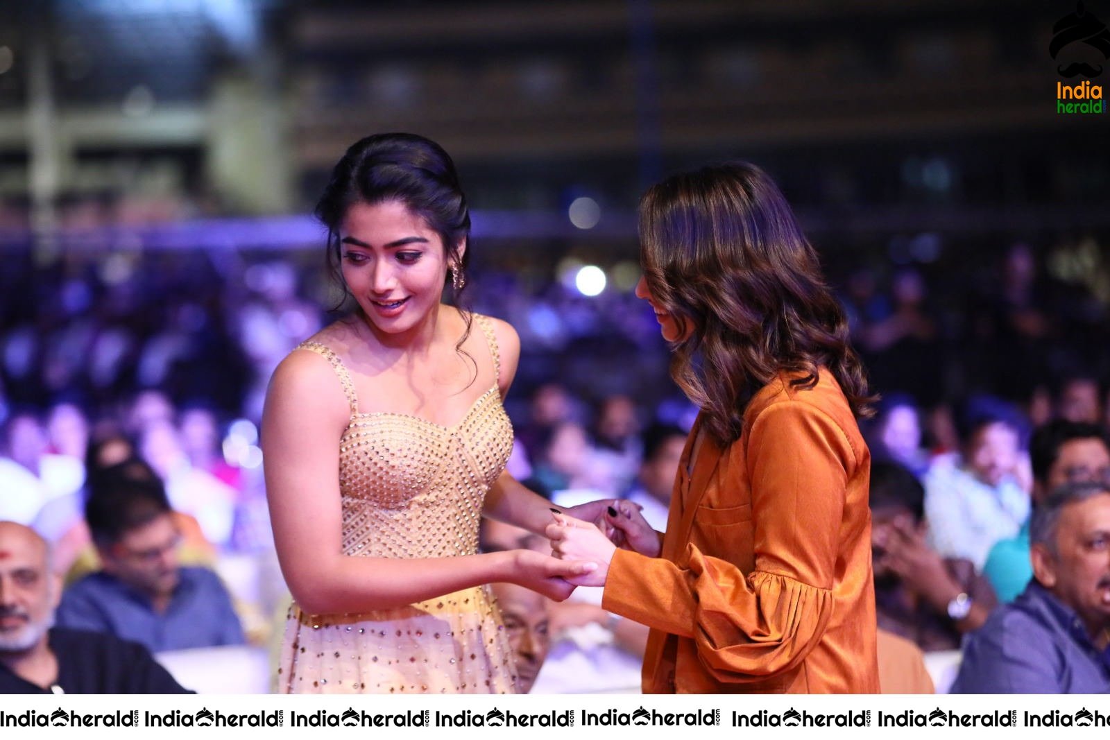 Rashmika and Tamanna share smiles and greet each other at SN event