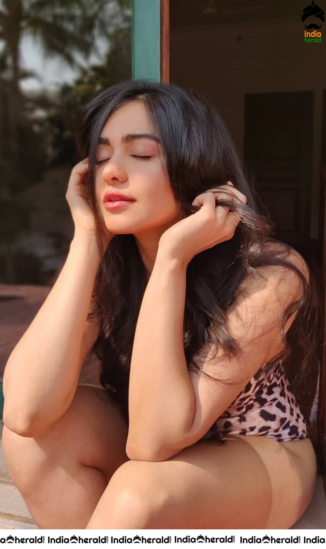 Adah Sharma Hot Thigh Show in Single Piece Bikini