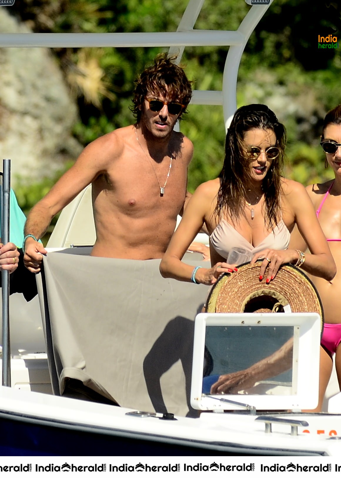 Alessandra Ambrosio in a Bikini on a boat in Florianopolis Set 1