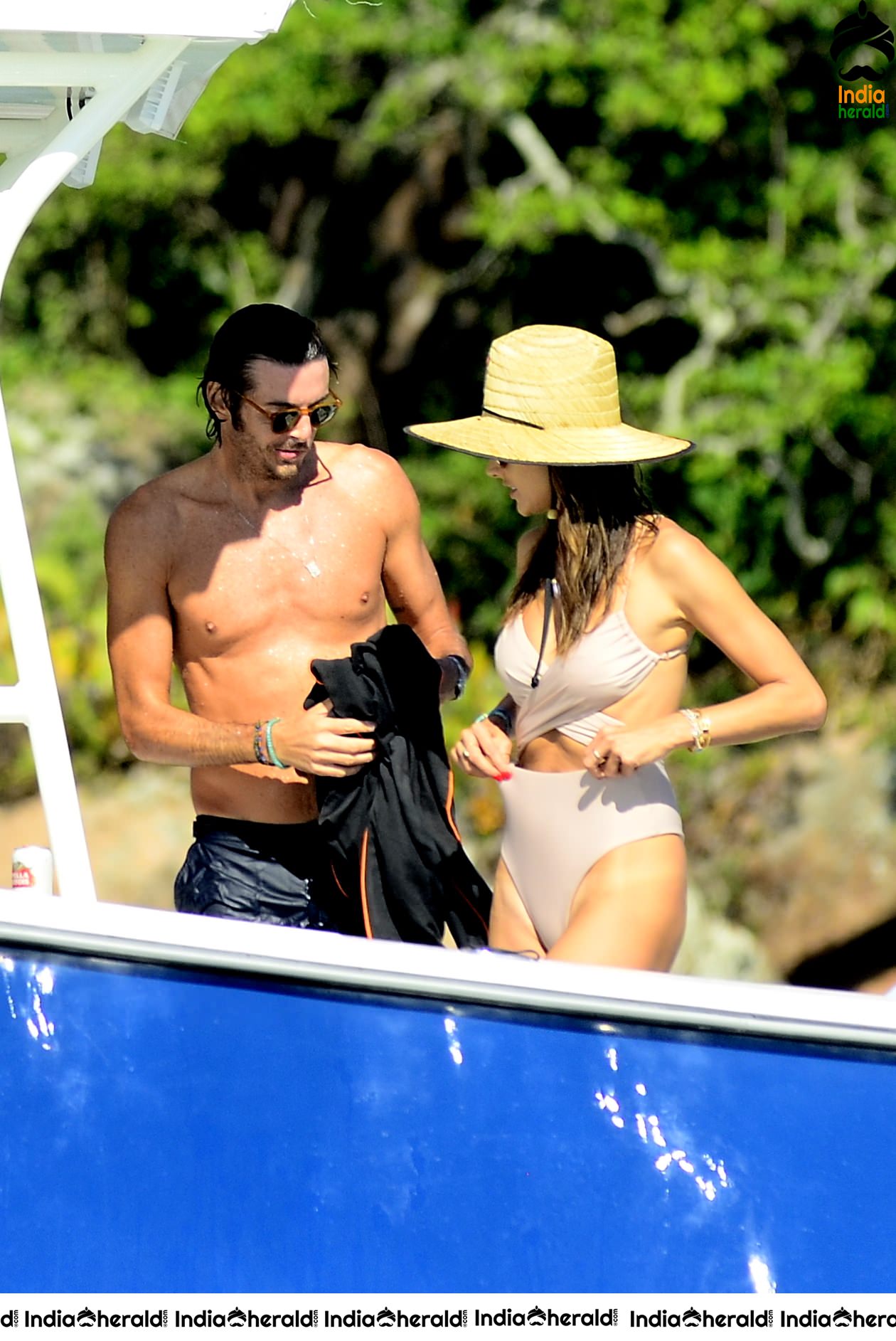 Alessandra Ambrosio Spotted in Bikini Enjoying on a Boat Set 3