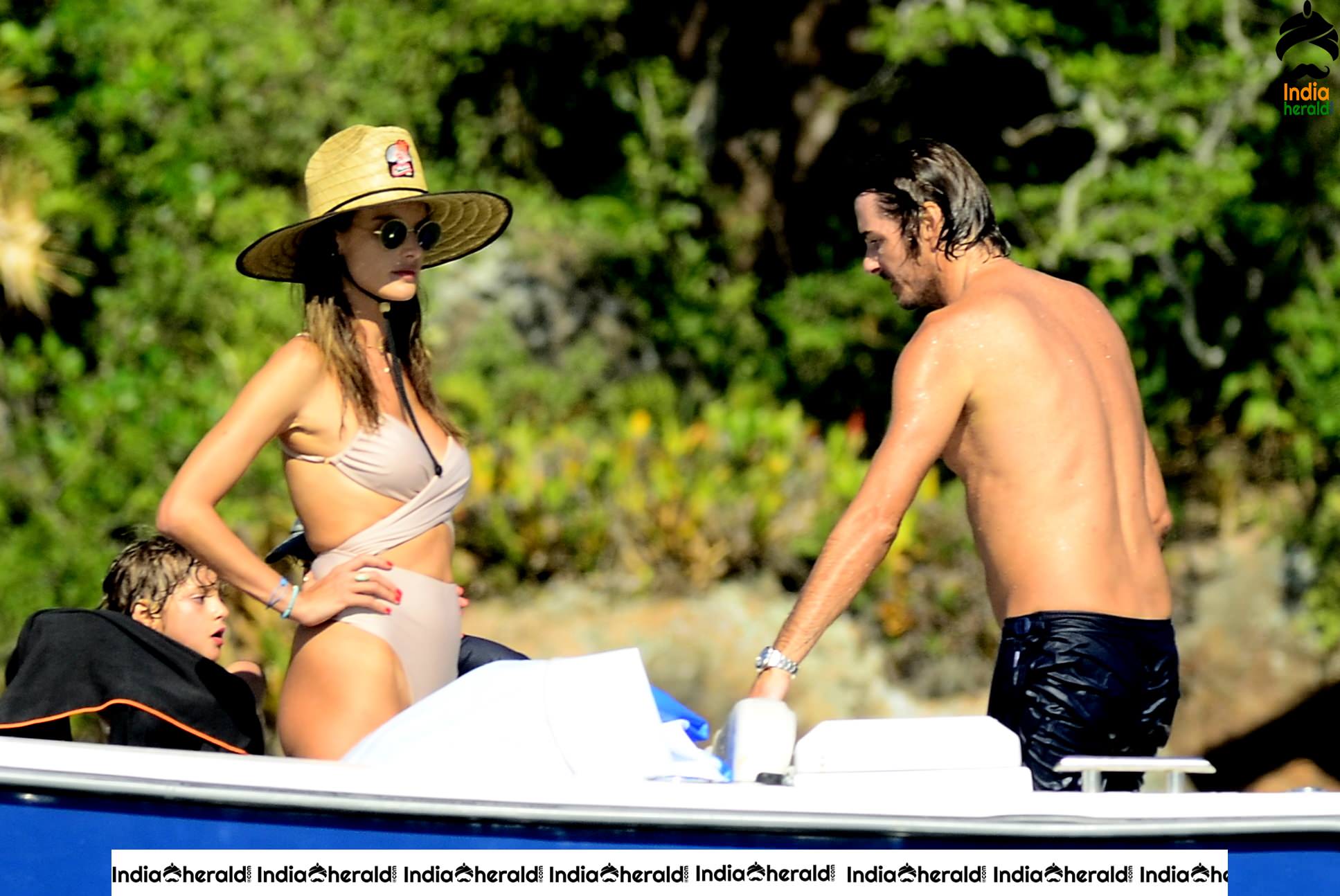 Alessandra Ambrosio Spotted in Bikini Enjoying on a Boat Set 3