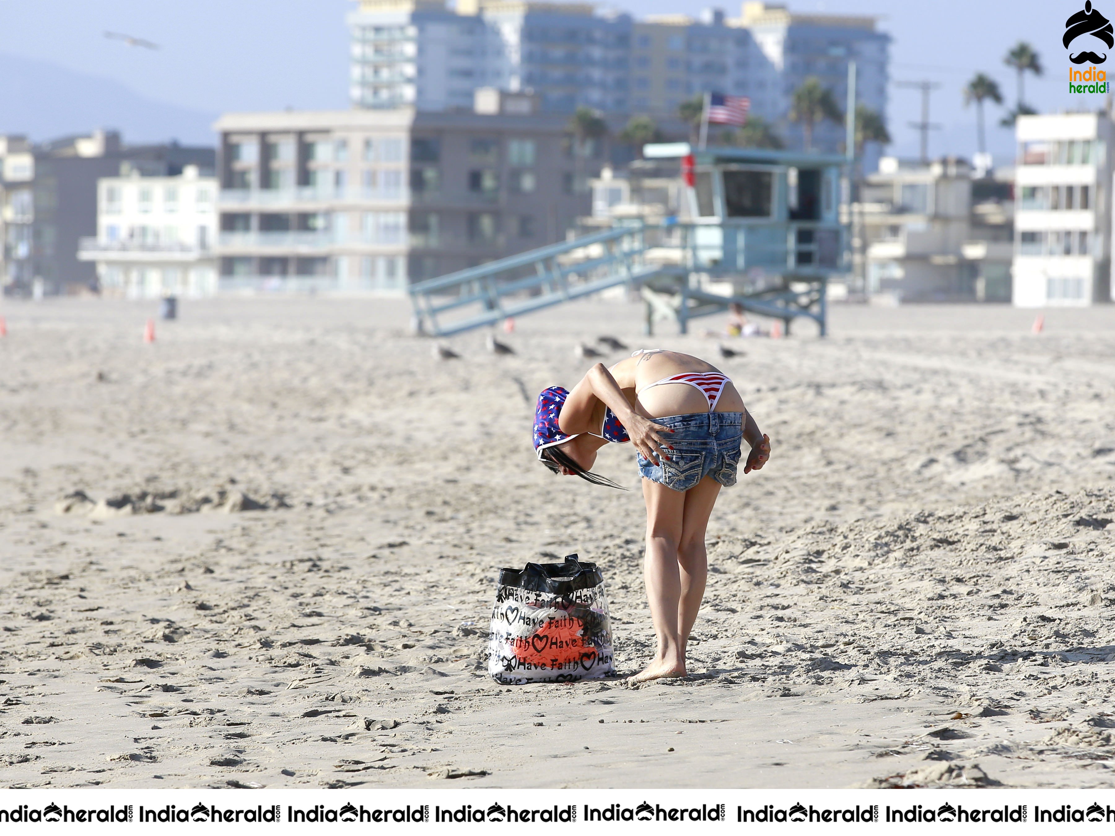 Bai Ling Wears A Bikini On LA Beach Set 2