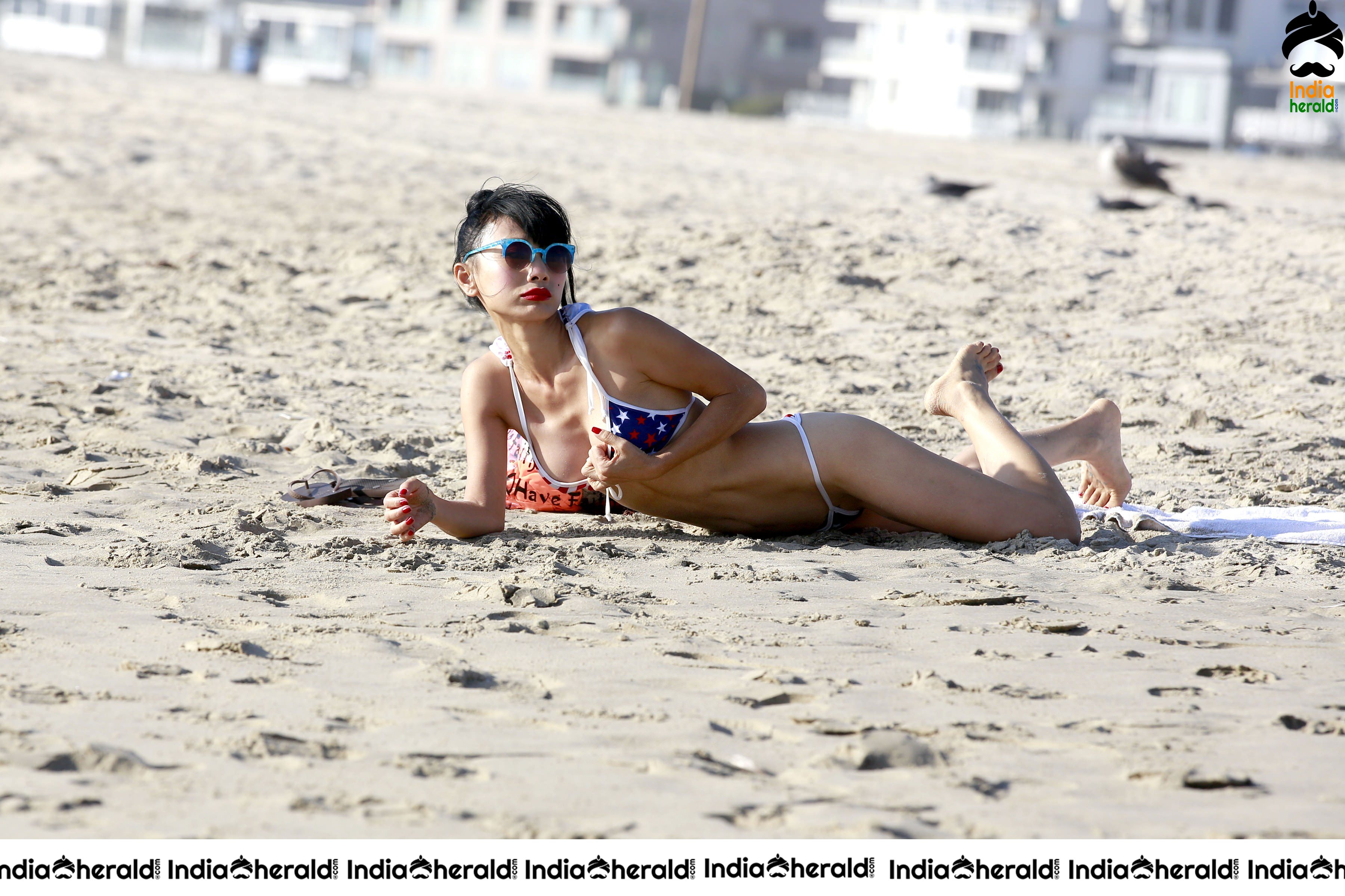 Bai Ling Wears A Bikini On LA Beach Set 2