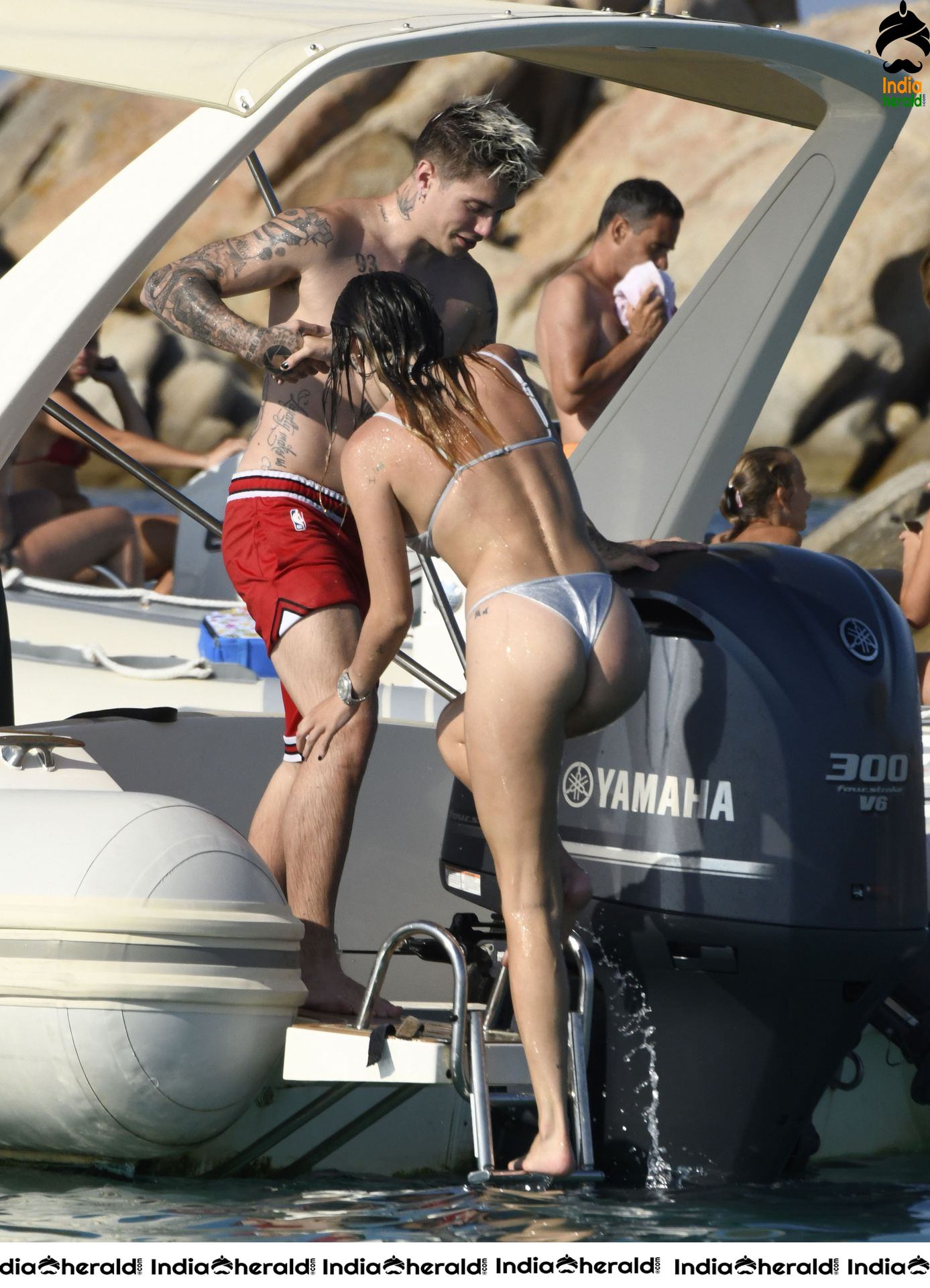 Bella Thorne in Two Piece Bikini and Gets Intimate with Boyfriend in Santa Monica Set 1