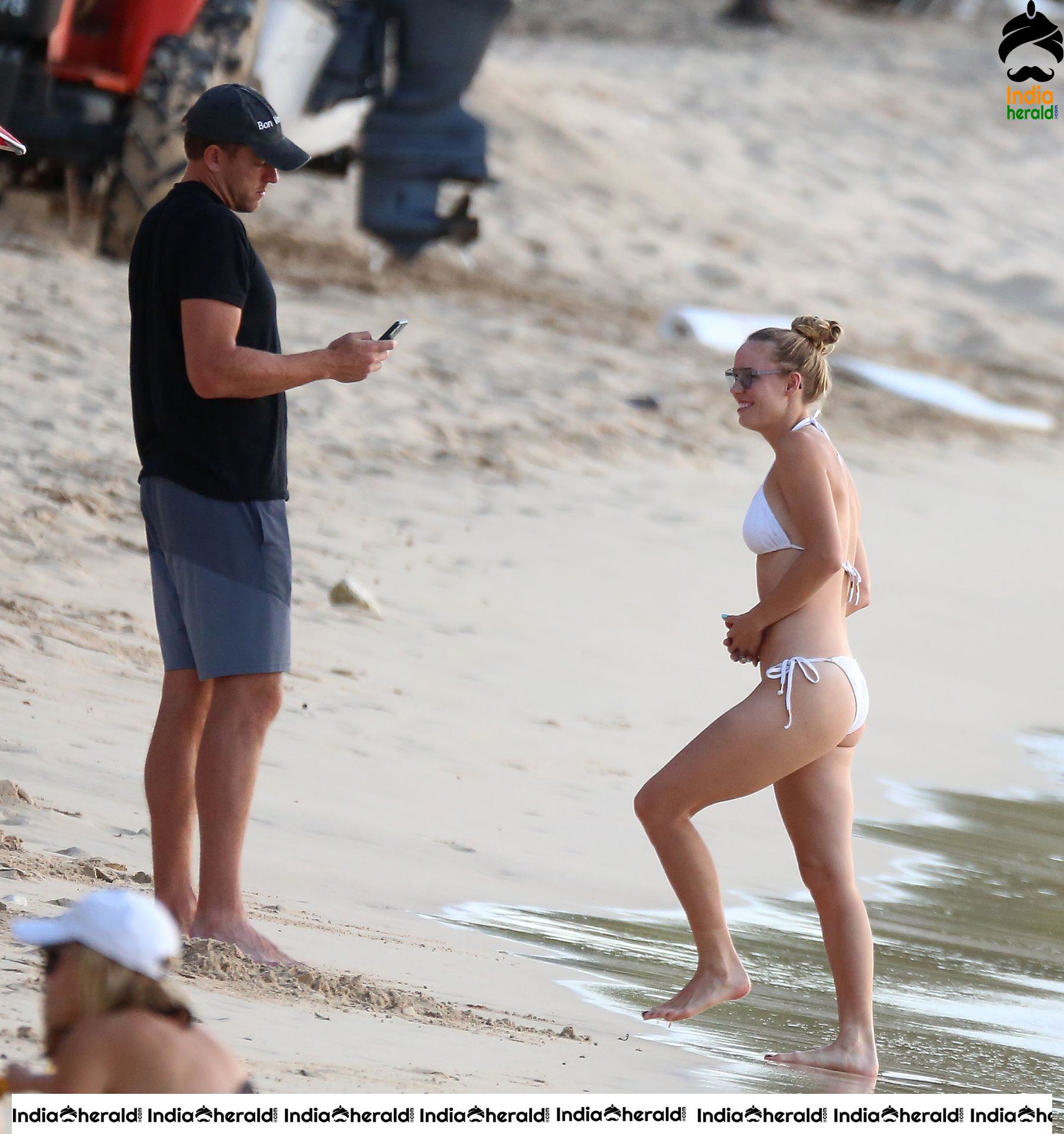 Caroline Wozniacki Enjoying in Bikini at a Beach in Barbados Set 1