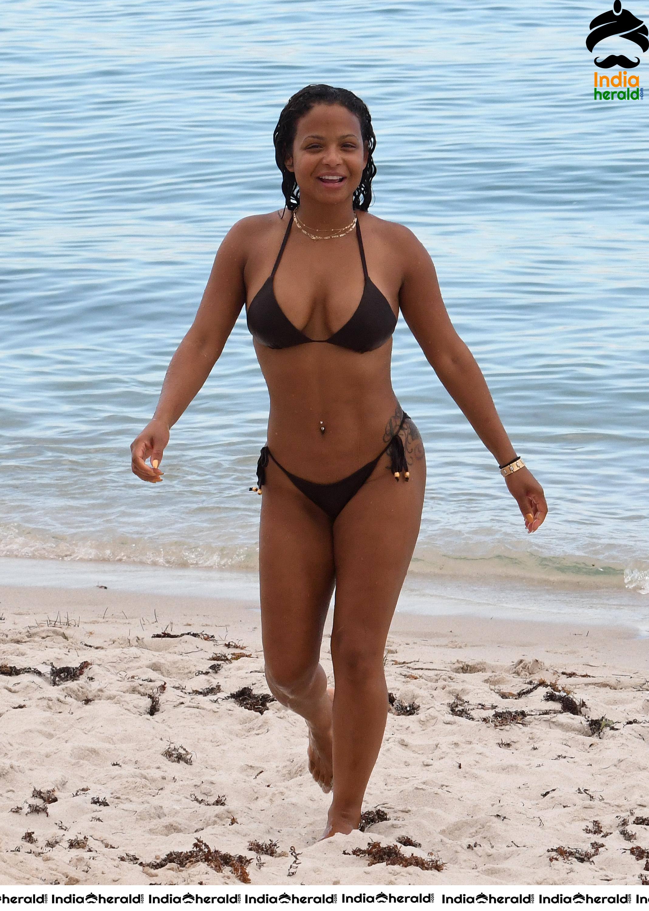 Christina Milian Bikini Shots at the Beach Set 2