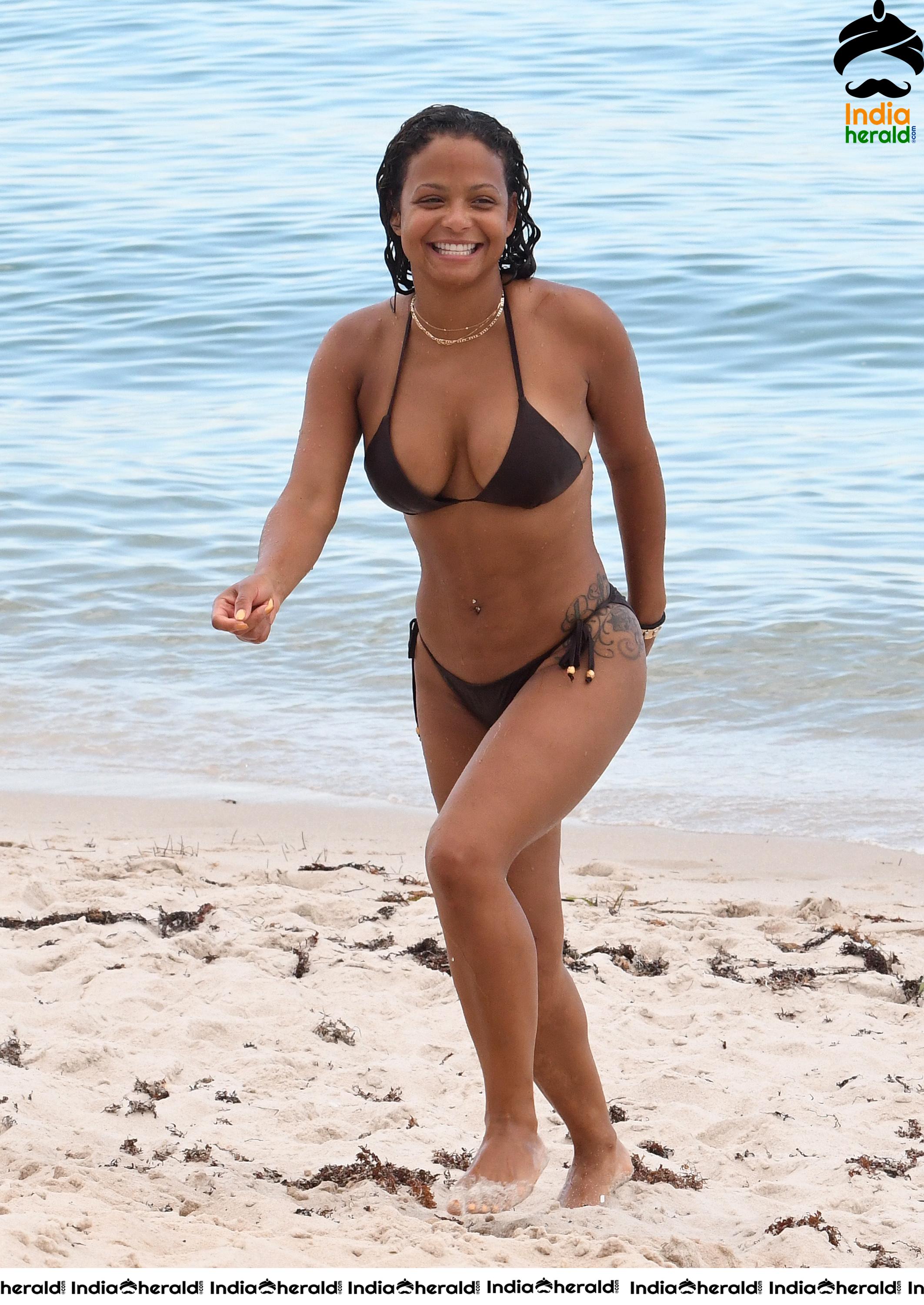 Christina Milian Bikini Shots at the Beach Set 2